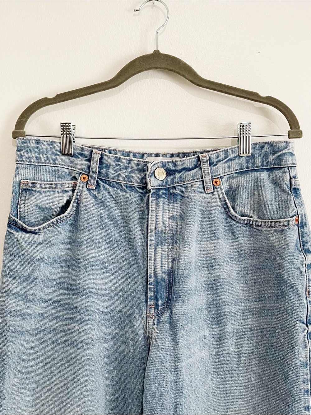 Zara High-Rise Wide Leg Jeans Denim Blogger Fave Size 10 - Picture 4 of 9